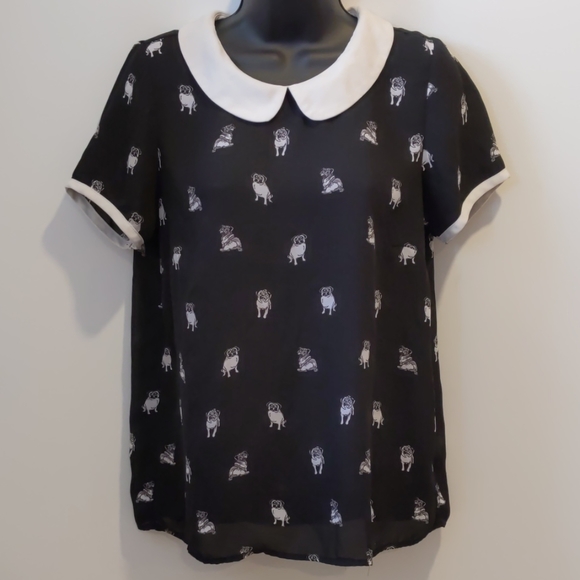 Pug Print Blouse - Picture 2 of 6